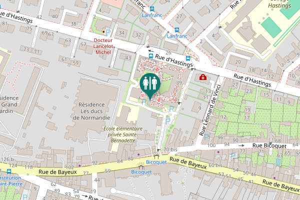 Map showing location of Rue d'Hastings 39 Toilet