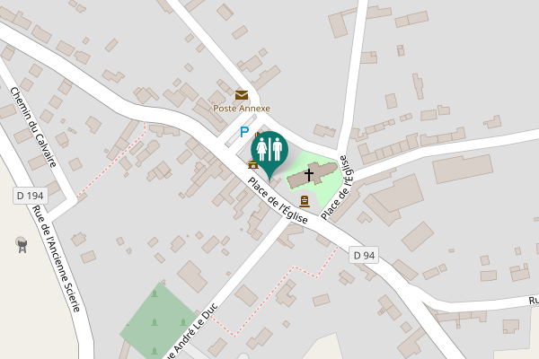 Map showing location of Place de l’Église Toilet