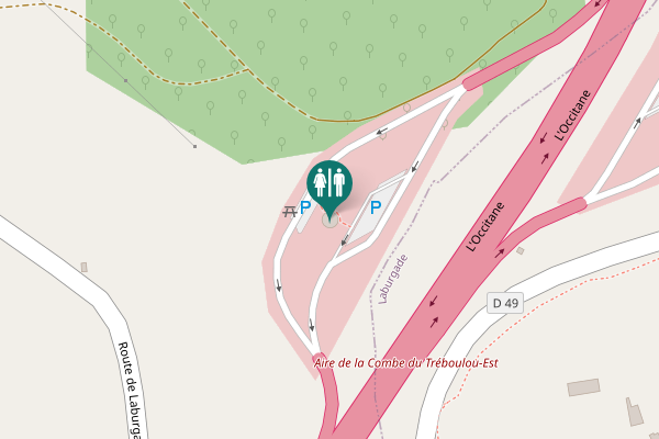 Map showing location of L'Occitane Toilet