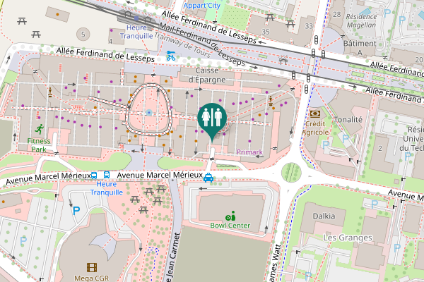 Map showing location of Avenue de Pont-Cher 59-65 Toilet