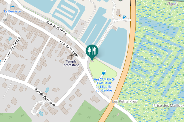 Map showing location of Rue de l'Écluse Toilet