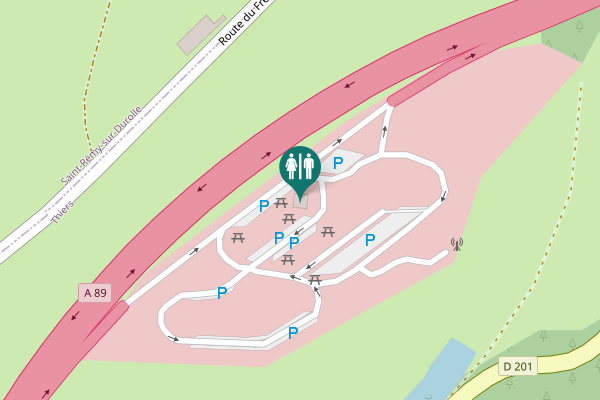 Map showing location of A 89 Toilet