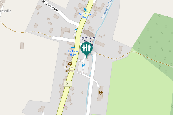 Map showing location of Chemin de la Levée Toilet