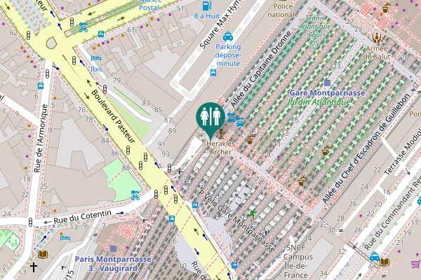 Map showing location of Allée du Capitaine Dronne 25 Toilet