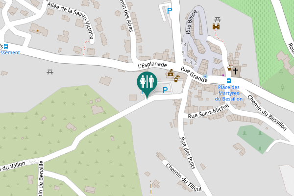 Map showing location of Chemin de Benaille Toilet