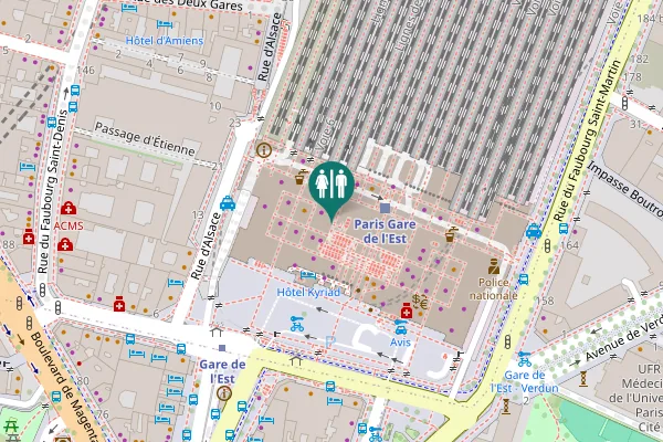 Map showing location of Quai Transversal Toilet