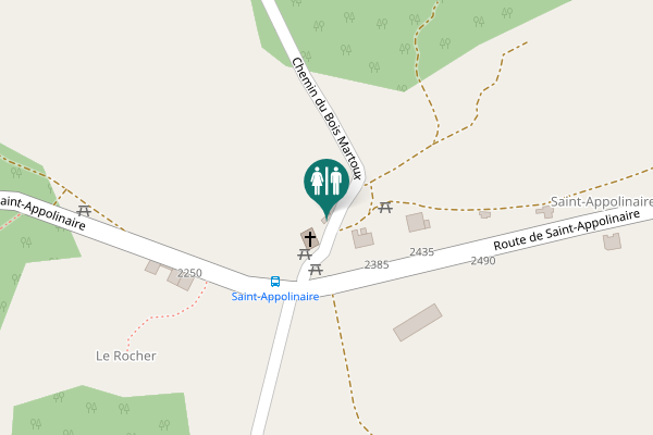Map showing location of Chemin du Bois Martoux Toilet