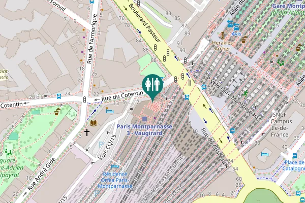Map showing location of Rue du Cotentin 7 Toilet