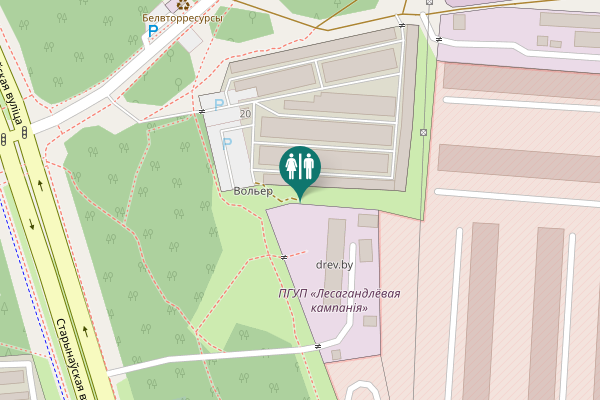 Map showing location of Старынаўская вуліца 51 Toilet