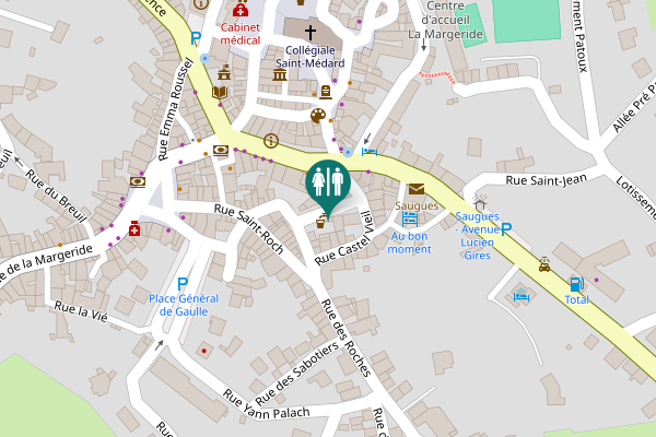 Map showing location of Place Saint-Roch Toilet