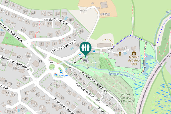 Map showing location of Rodez Toilet