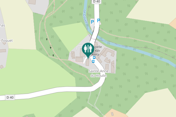 Map showing location of D 40 Toilet