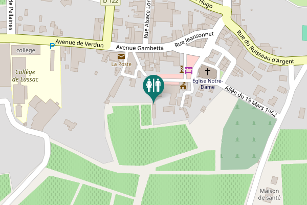 Map showing location of Place de la République Toilet