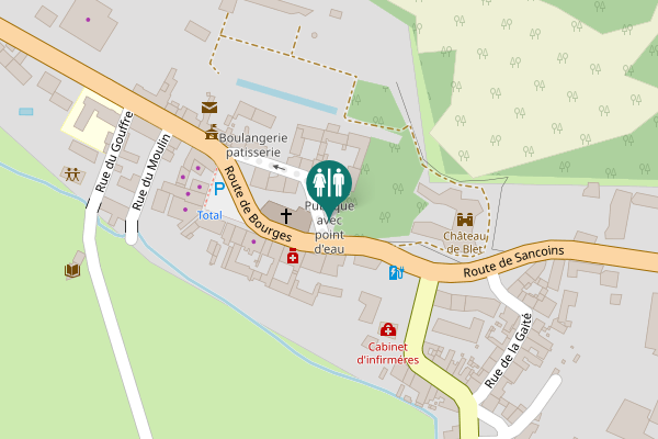 Map showing location of Toilette Publique avec point d'eau