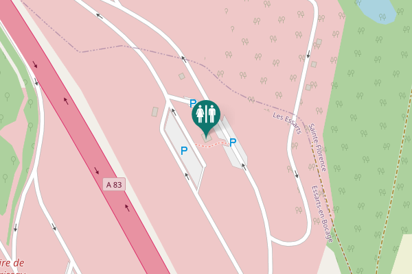 Map showing location of A 83 Toilet