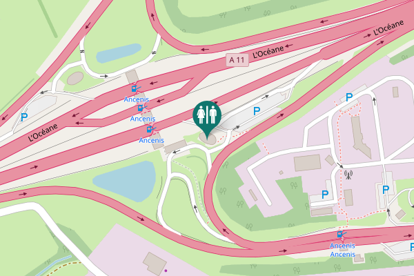 Map showing location of L’Océane Toilet