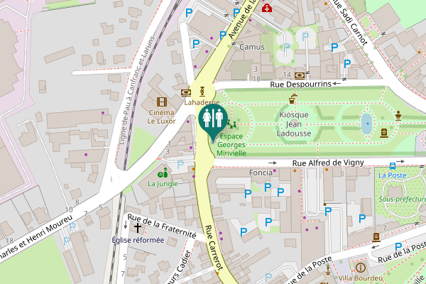 Map showing location of Rue Carrerot Toilet
