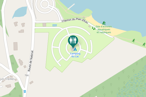 Map showing location of Chemin du Plan d’Eau Toilet