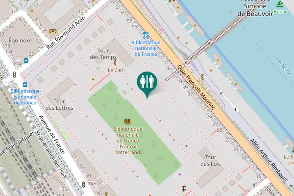 Map showing location of Passerelle Simone de Beauvoir Toilet