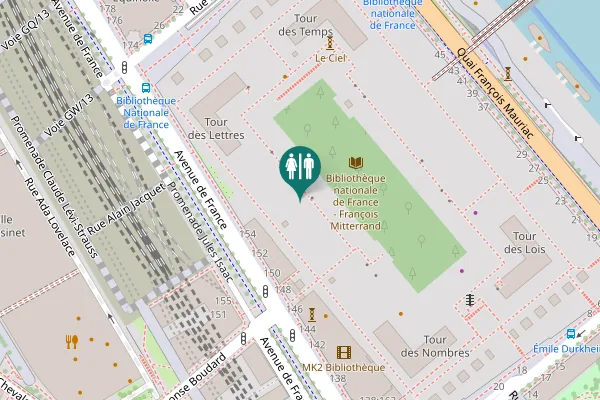 Map showing location of Avenue de France 152 Toilet