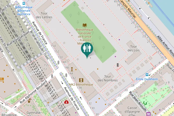 Map showing location of Avenue de France 128-162 Toilet