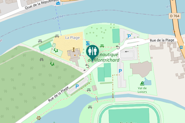 Map showing location of Rue de la Plage Toilet