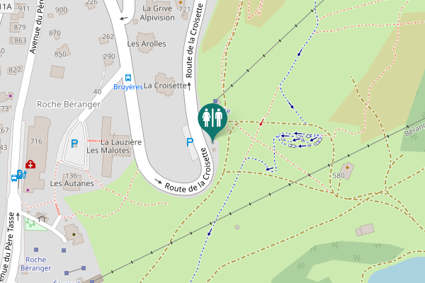Map showing location of Route de la Croisette Toilet