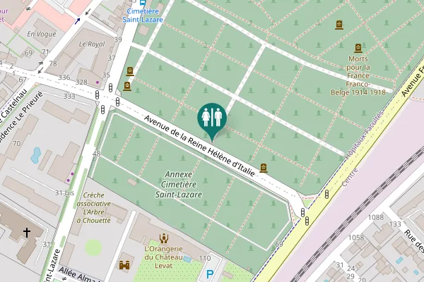 Map showing location of Avenue de la Reine Hélène d'Italie Toilet