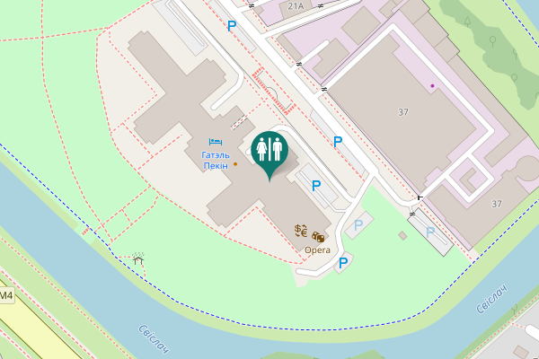 Map showing location of Чырвонаармейская вуліца 36 Toilet
