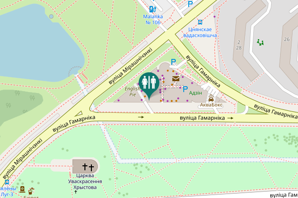 Map showing location of вуліца Гамарніка 30 Toilet