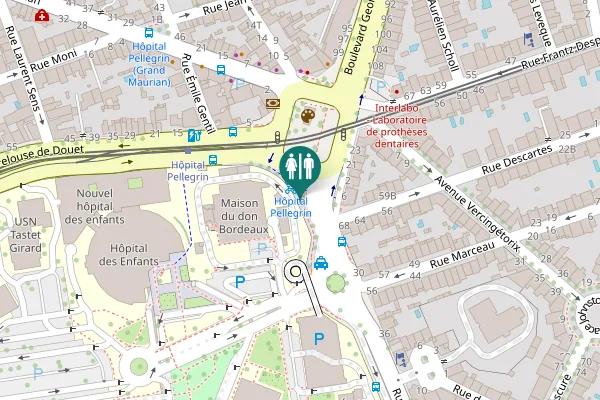 Map showing location of Rue de Canolle Toilet