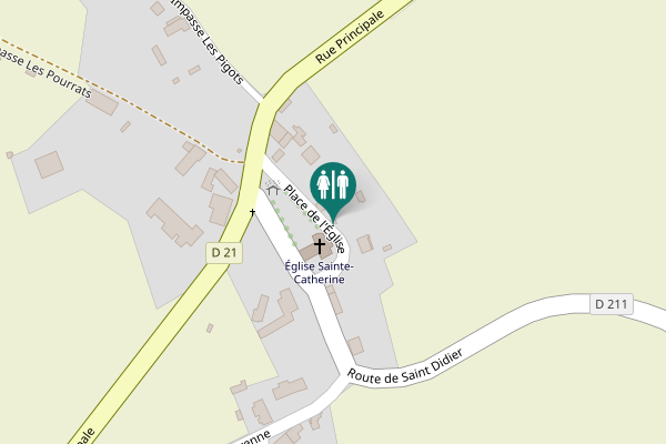 Map showing location of Place de l'Église Toilet