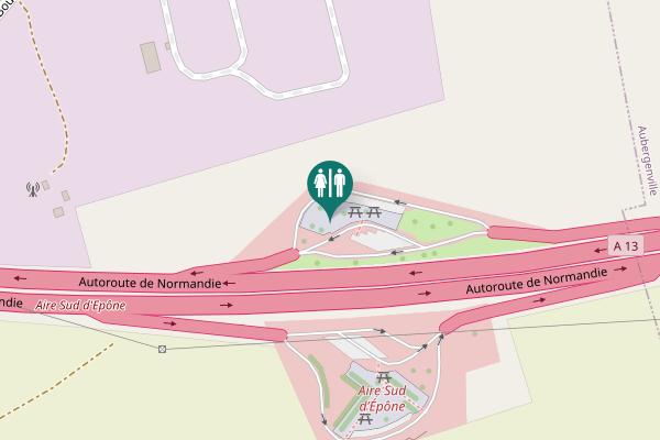 Map showing location of Autoroute de Normandie Toilet