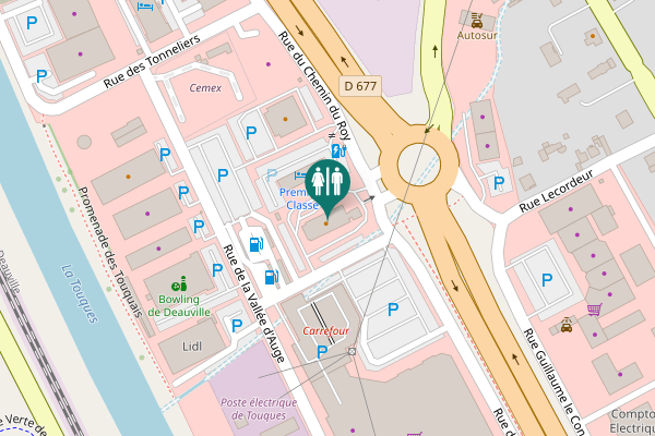 Map showing location of Touques Toilet