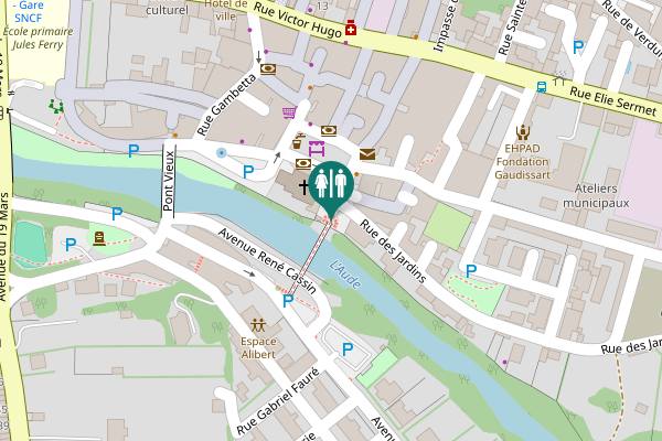Map showing location of Place Rouget de l'Isle Toilet