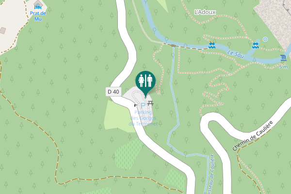 Map showing location of D 40 Toilet