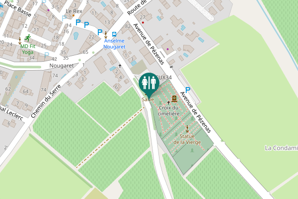 Map showing location of Chemin de Maro Toilet