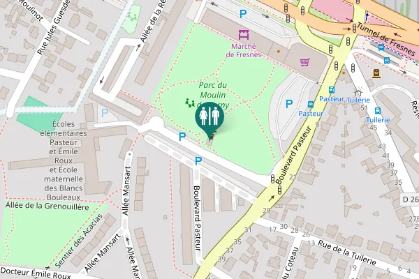 Map showing location of Allée de la Grenouillère Toilet
