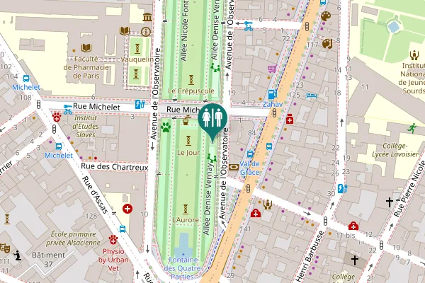 Map showing location of Allée Denise Vernay Toilet