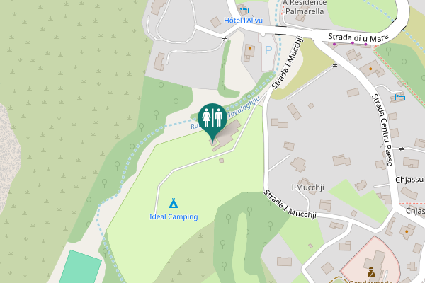 Map showing location of Strada I Mucchji Toilet
