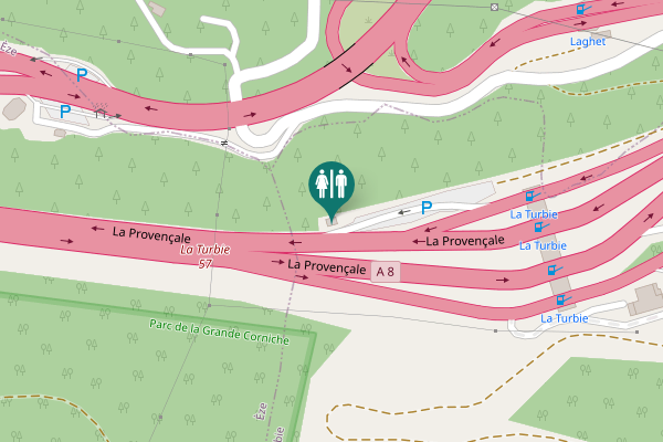 Map showing location of La Provençale Toilet
