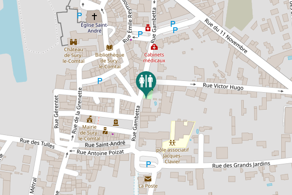 Map showing location of Rue Gambetta Toilet