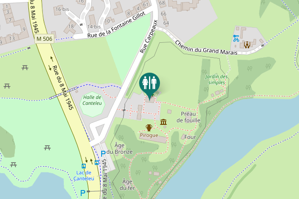 Map showing location of Rue Carpeaux Toilet