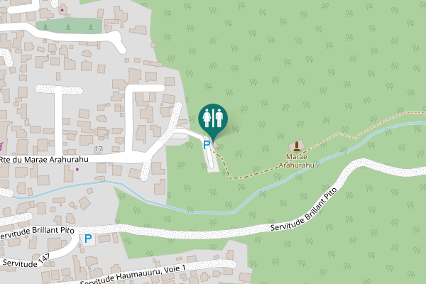 Map showing location of Route du Marae ARAHURAHU Toilet