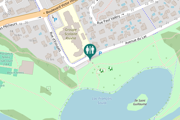 Map showing location of Avenue du Lac 3 Toilet