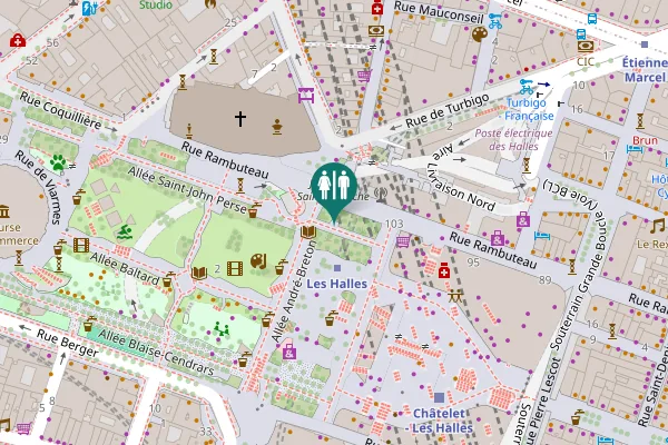 Map showing location of Allée Saint-John Perse Toilet