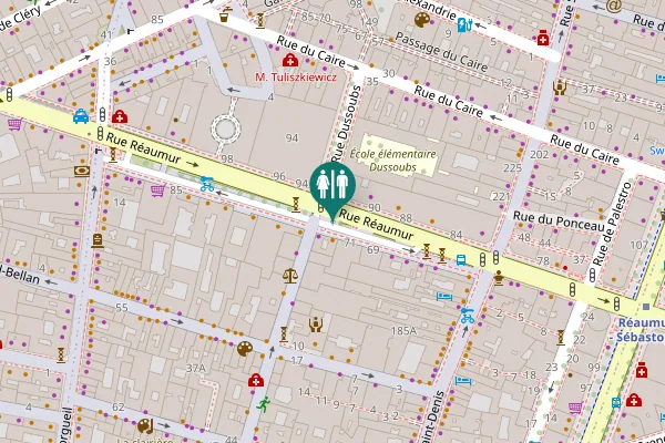 Map showing location of Place Pierre Lazareff Toilet