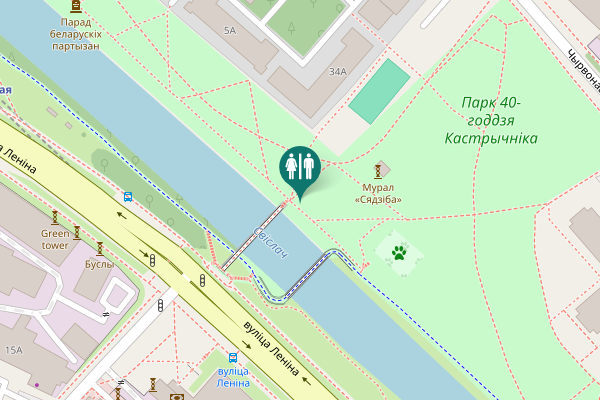 Map showing location of Чырвонаармейская вуліца 34А Toilet