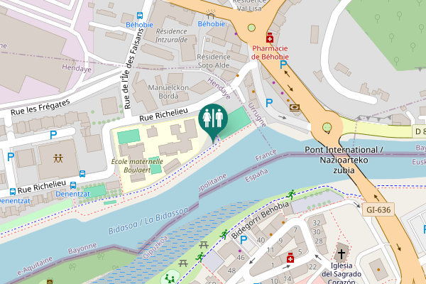 Map showing location of Rue Richelieu Toilet