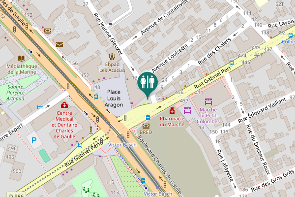 Map showing location of Rue Jeanne Gleuzer 4 Toilet